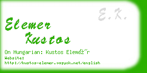 elemer kustos business card
